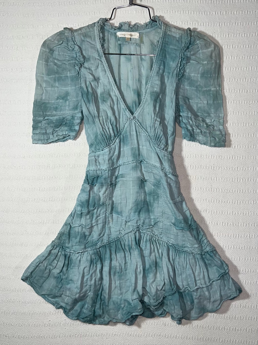 Love Shack Fancy Arlo Mini Tie Dye Dress Womens Size 2 Cotton Designer Sundress
